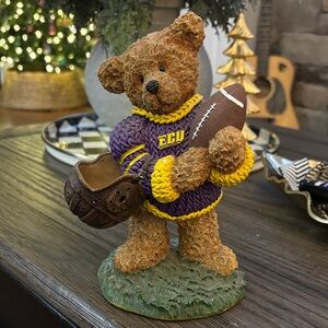 ECU Teddy Bear Figurine with Football